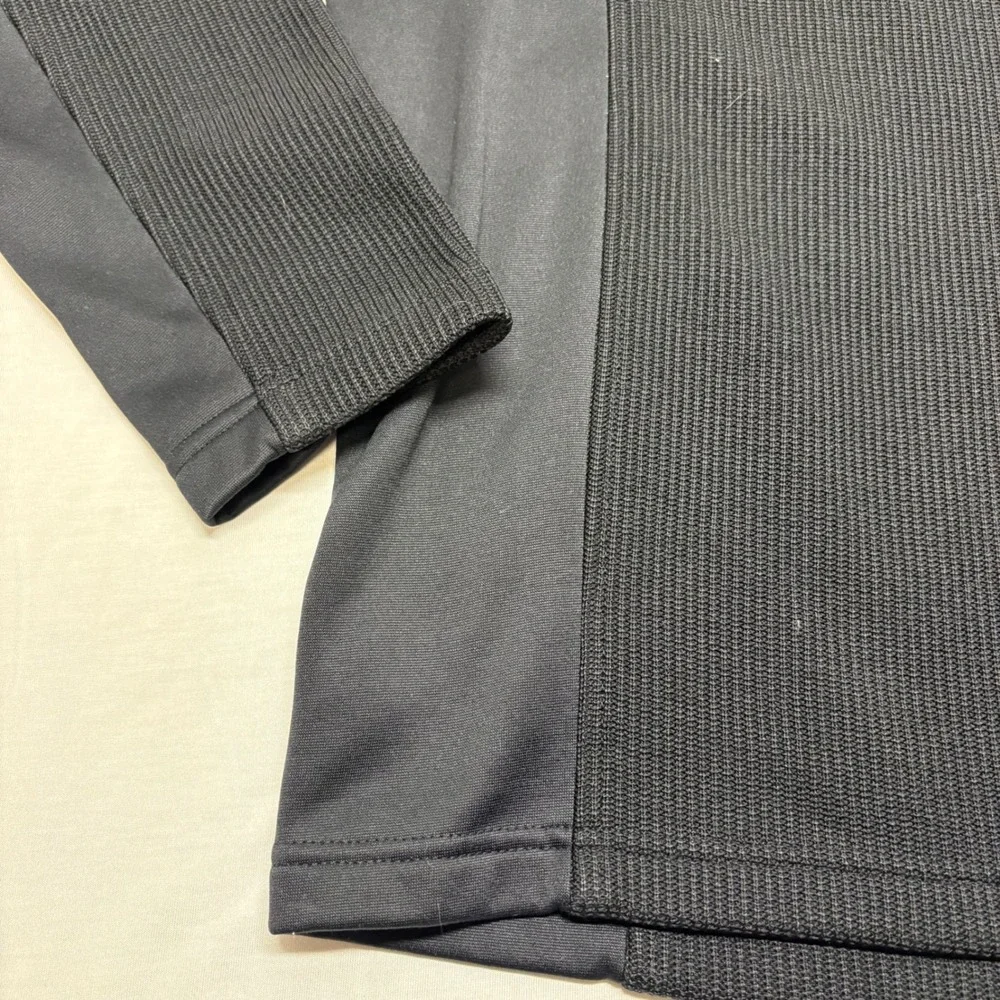 Spyder Mens Black Blue 1/4 Zip Neck Performance Pullover Fleece L‎